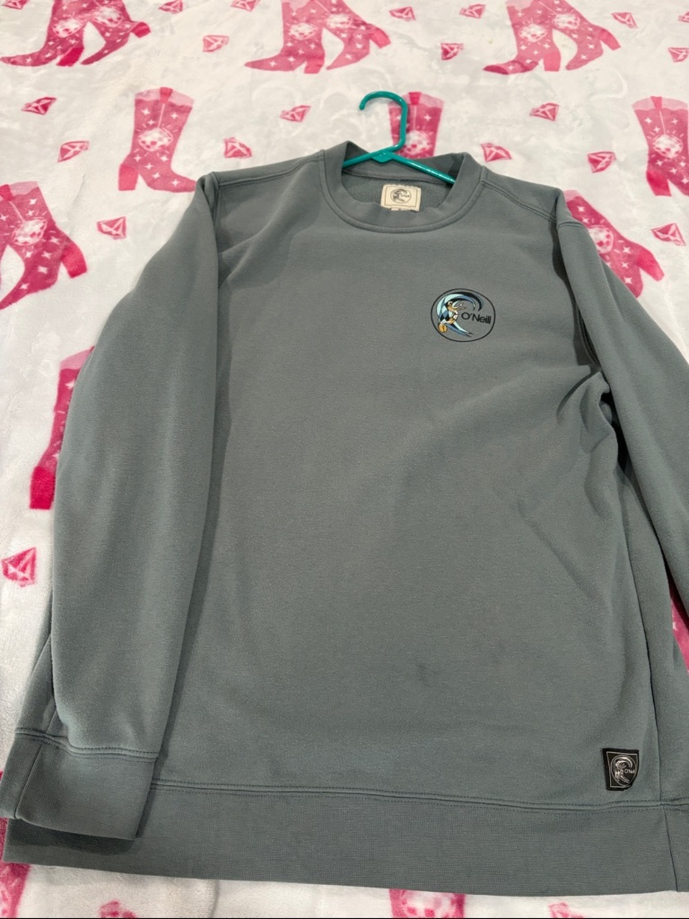 O'Neill Men's Crewneck Sweater in Slate Gray with Wave Logo
